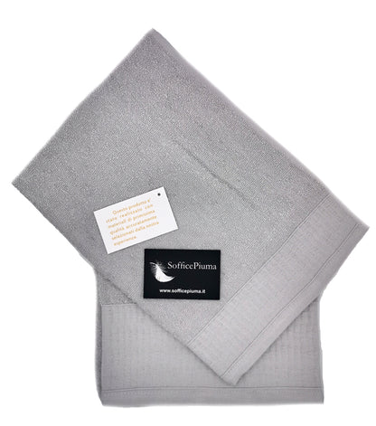 sofficepiuma asciugamano linen 100 cotone spugna grigio