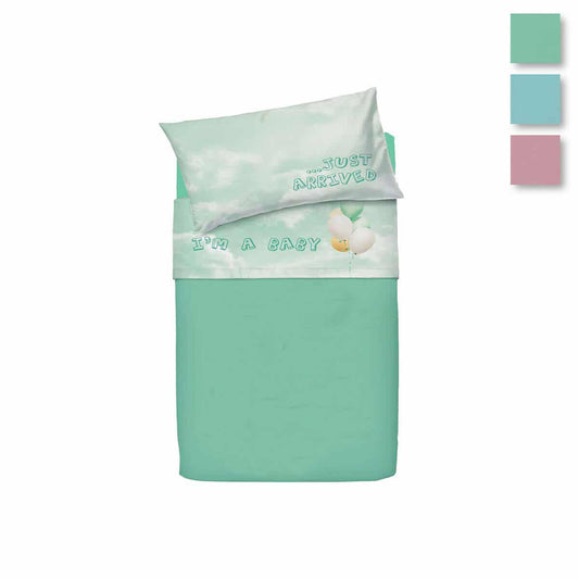 sofficepiuma bassetti completo letto baby little balloon verde