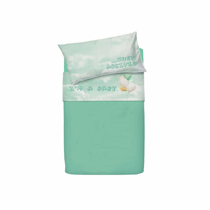 sofficepiuma bassetti completo letto baby little balloon verde1