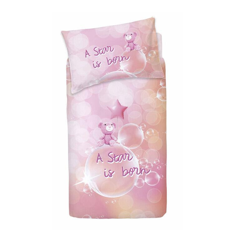 sofficepiuma bassetti copripiumino baby A STAR IS BORN rosa