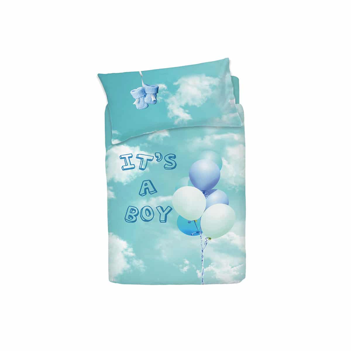 sofficepiuma bassetti copripiumino baby little balloon celeste