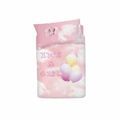 sofficepiuma bassetti copripiumino baby little balloon rosa