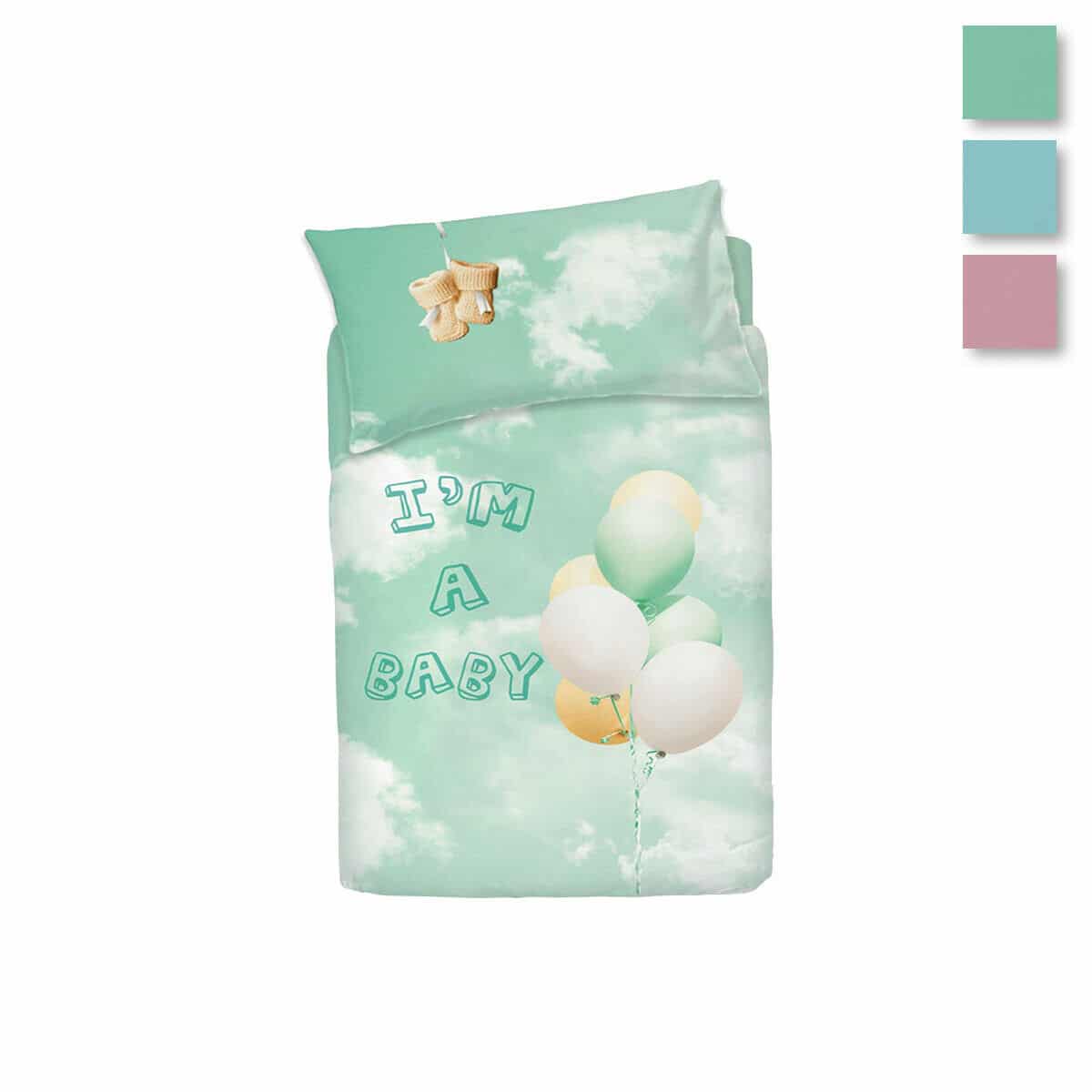 sofficepiuma bassetti copripiumino baby little balloon verde