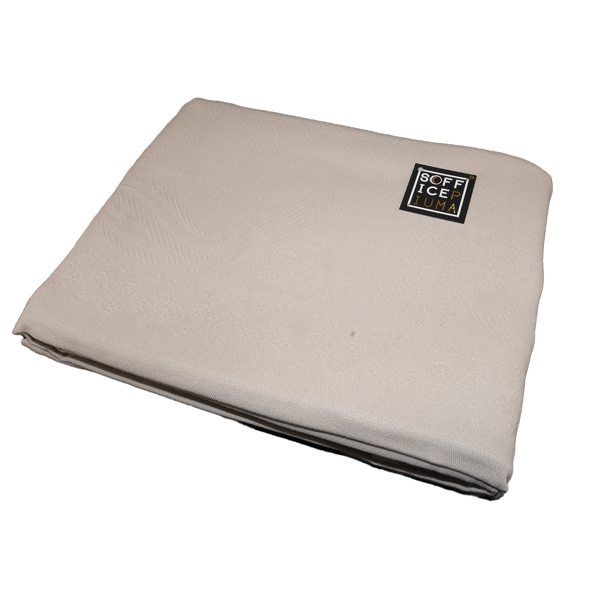 sofficepiuma coperta estiva cotone piquet ecru matrimoniale sconto offerta outlet mirabello carrara lunet 00