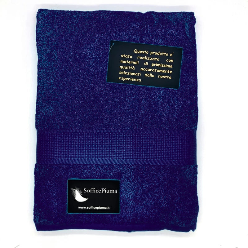 sofficepiuma coppia asciugamani diamante BLU NAVY