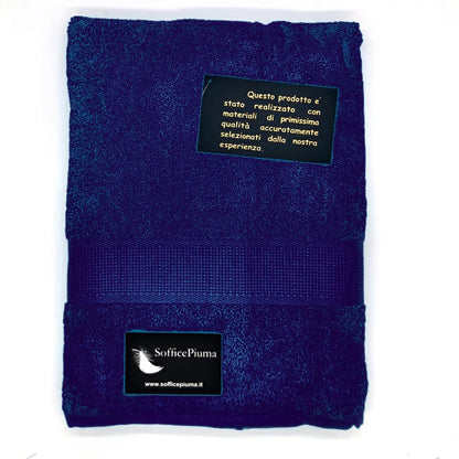 sofficepiuma coppia asciugamani diamante BLU NAVY