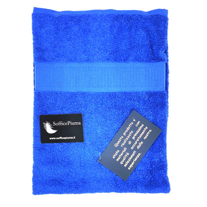 sofficepiuma coppia asciugamani diamante blu navy