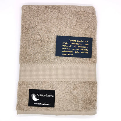 sofficepiuma coppia asciugamani diamante cammello