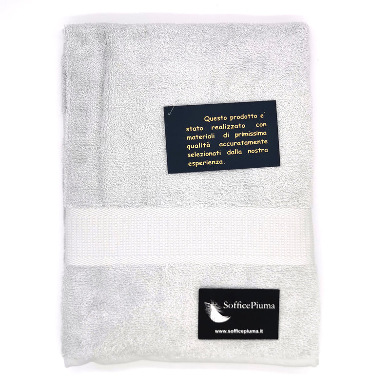 sofficepiuma coppia asciugamani diamante grigio chiaro
