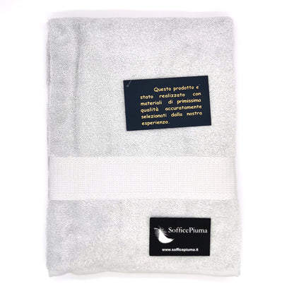 sofficepiuma coppia asciugamani diamante grigio chiaro