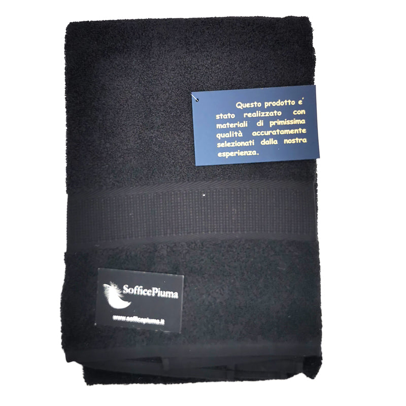 sofficepiuma coppia asciugamani diamante nero