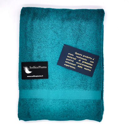 sofficepiuma coppia asciugamani diamante petrolio