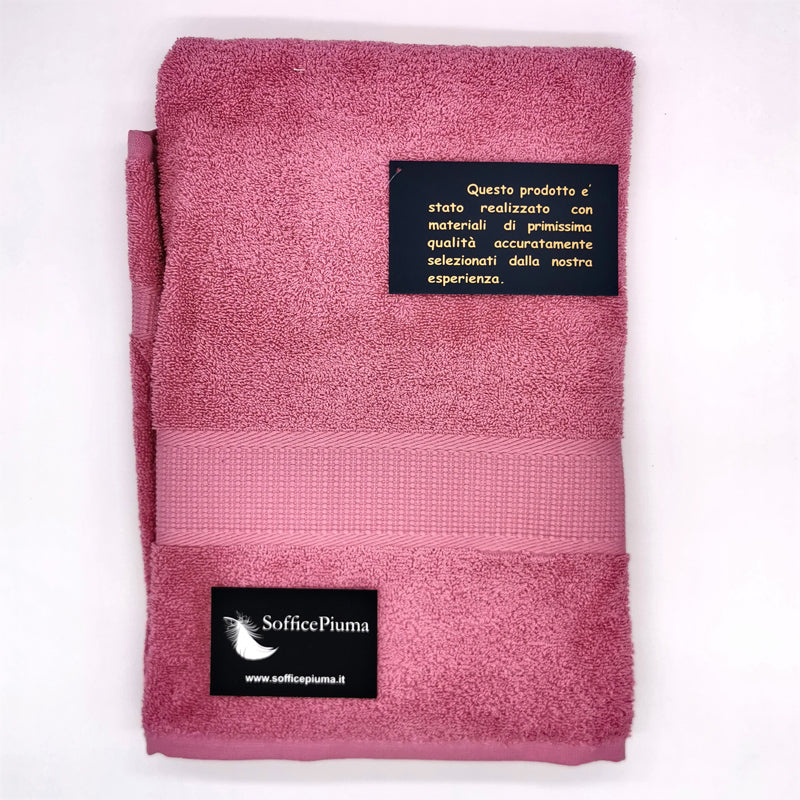 sofficepiuma coppia asciugamani diamante rosa cipolla