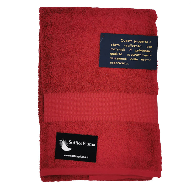 sofficepiuma coppia asciugamani diamante rossa