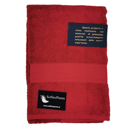 sofficepiuma coppia asciugamani diamante rossa