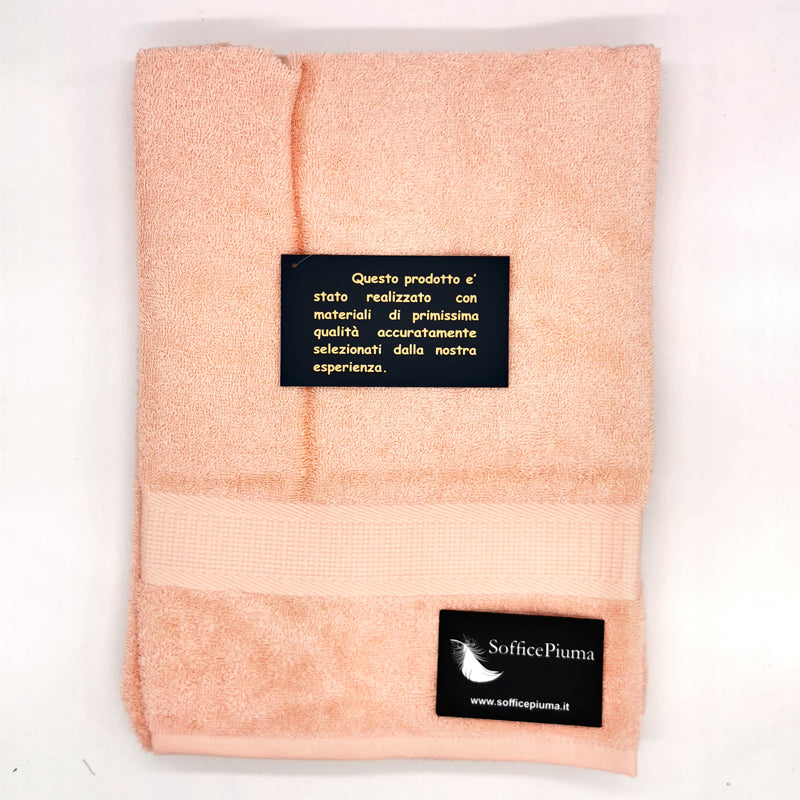 sofficepiuma coppia asciugamani diamante salmone