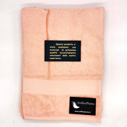 sofficepiuma coppia asciugamani diamante salmone