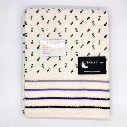 sofficepiuma coppia asciugamani fiori blu 2