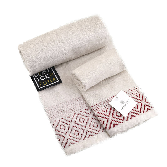 sofficepiuma coppia asciugamani floralasa diamond 22