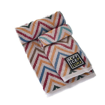 sofficepiuma coppia asciugamani floralasa zig zag 2