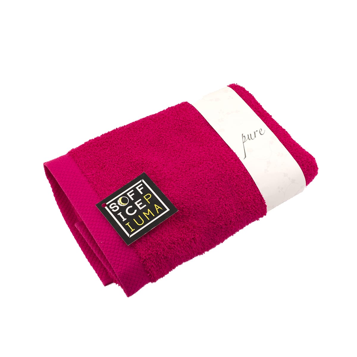 sofficepiuma coppia asciugamani pure tinta unita fuxia