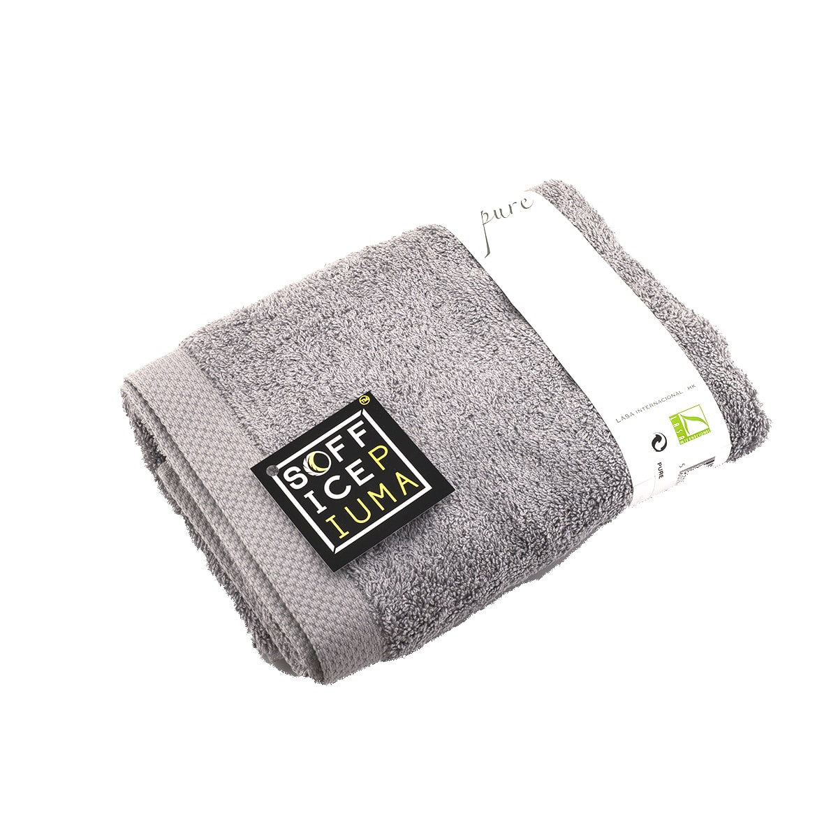 sofficepiuma coppia asciugamani pure tinta unita grigio 9
