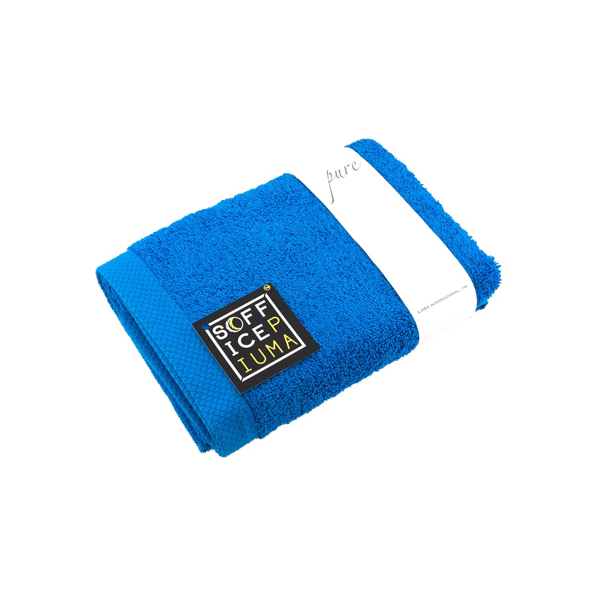 sofficepiuma coppia asciugamani pure tinta unita navy