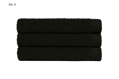 sofficepiuma coppia asciugamani pure tinta unita nero