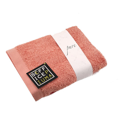 sofficepiuma coppia asciugamani pure tinta unita salmone 1