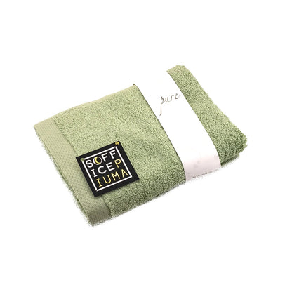 sofficepiuma coppia asciugamani pure tinta unita salvia