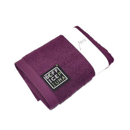 sofficepiuma coppia asciugamani pure tinta unita viola