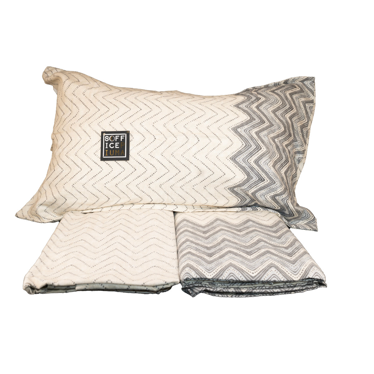 MAE' by Via Roma 60 Completo Letto Piazza e Mezzo  Flanella di puro cotone percalle art. CHEVRON