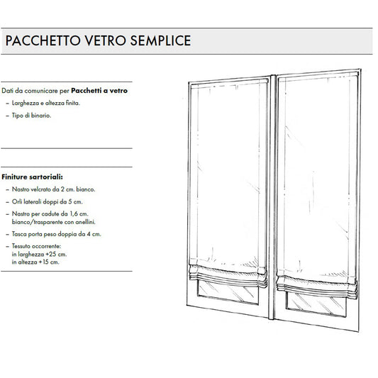 Cucitura a PACCHETTO A VETRO semplice - con fettuccia verticale