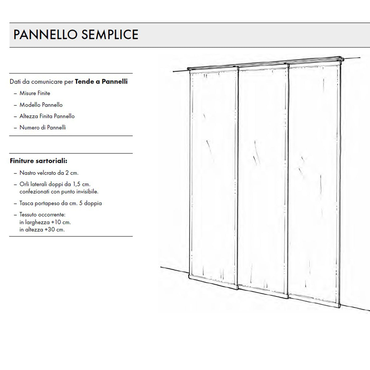 Cucitura a PANNELLO semplice