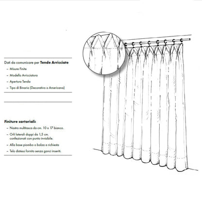 Cucitura con nastro autoarricciante a pieghe continue
