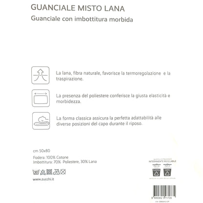 sofficepiuma guanciale letto dormire memory foam antiallergico antiacaro zucchi misto lana