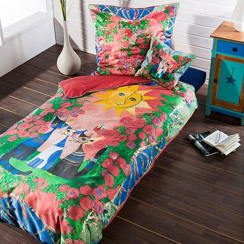 sofficepiuma lasa home copriiumino flanella satin GIARDINO DELLE ROSE