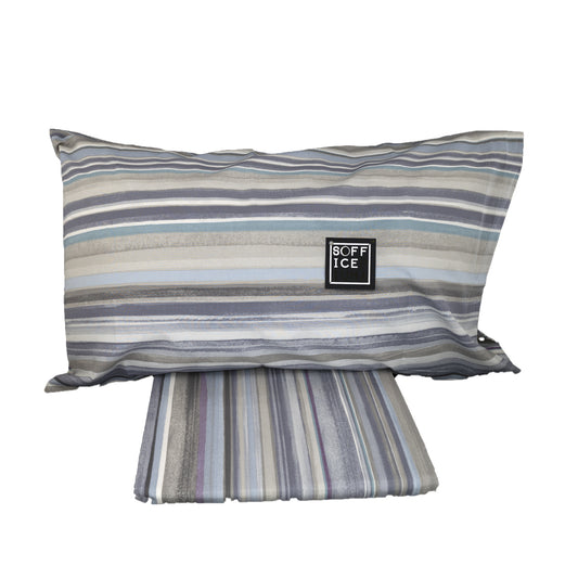 sofficepiuma lenzuola copripiumino matrimoniale singolo piazza mezzo nara rigato blu bluette celeste salmone sconto 001