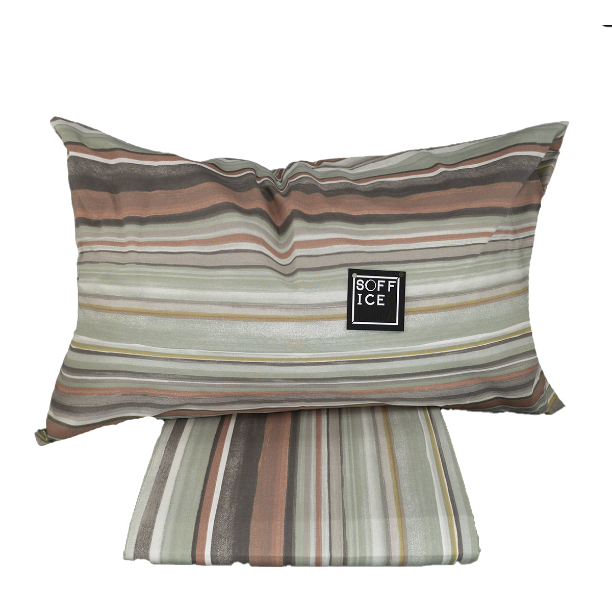 sofficepiuma lenzuola copripiumino matrimoniale singolo piazza mezzo nara rigato rosa salmone sconto 0033