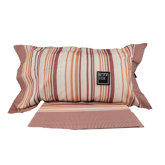 sofficepiuma lenzuola flanella cuori amore ROSE RIGHE 1