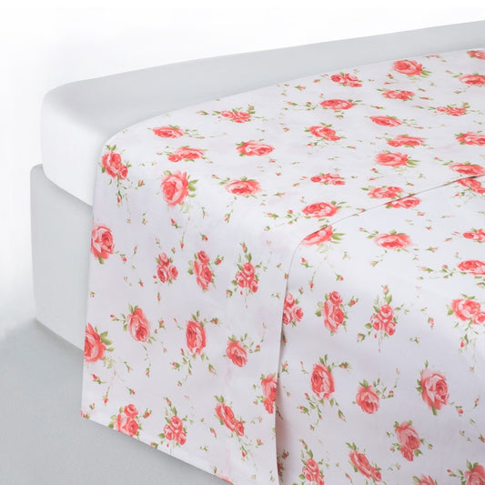 sofficepiuma lenzuolo sotto 1 piazza oxford fiore piccolo rosa2