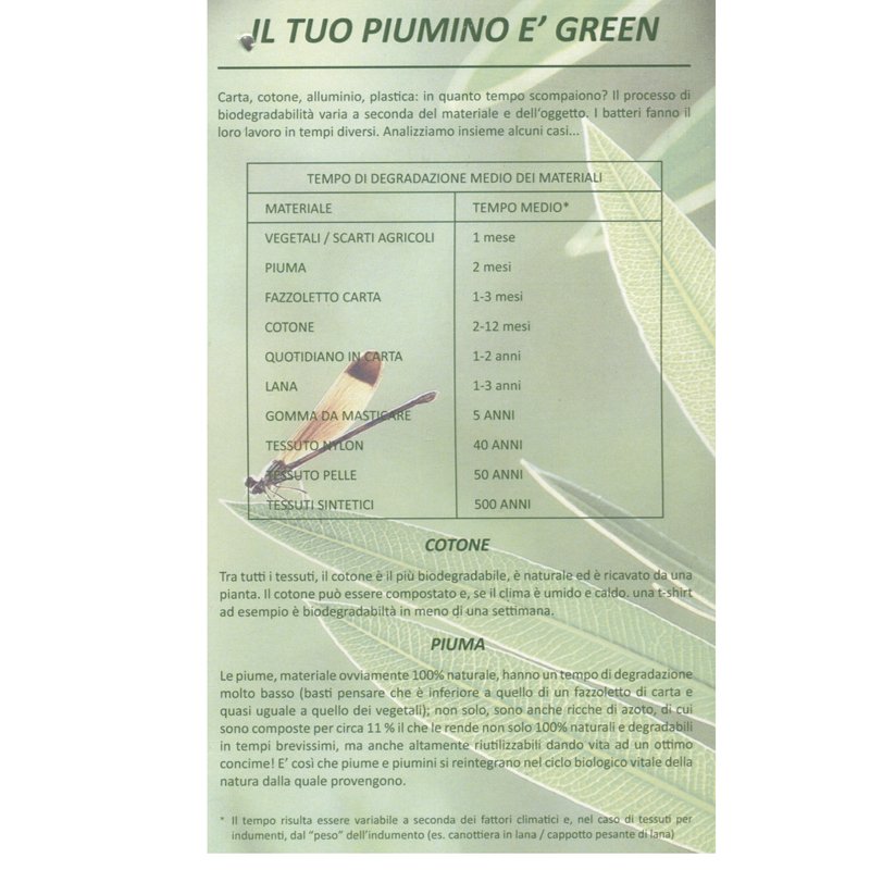 sofficepiuma plumex molina daunenstep piumino piumone green ecologico riciclato savetheduck piuma piumette bruna