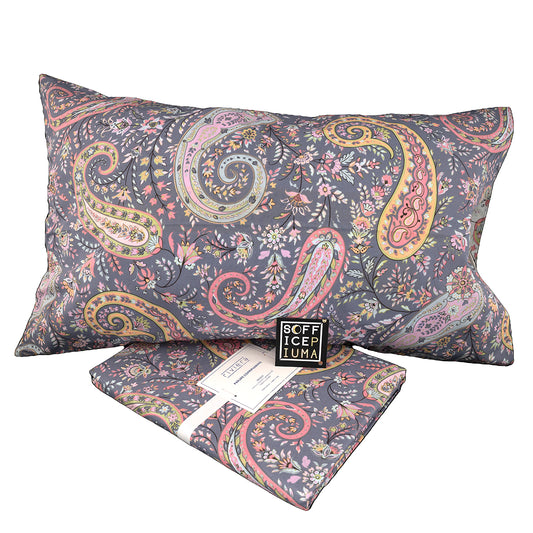sofficepiuma riviera completo letto lenzuolo matrimoniale fantasia righe amalia fronte