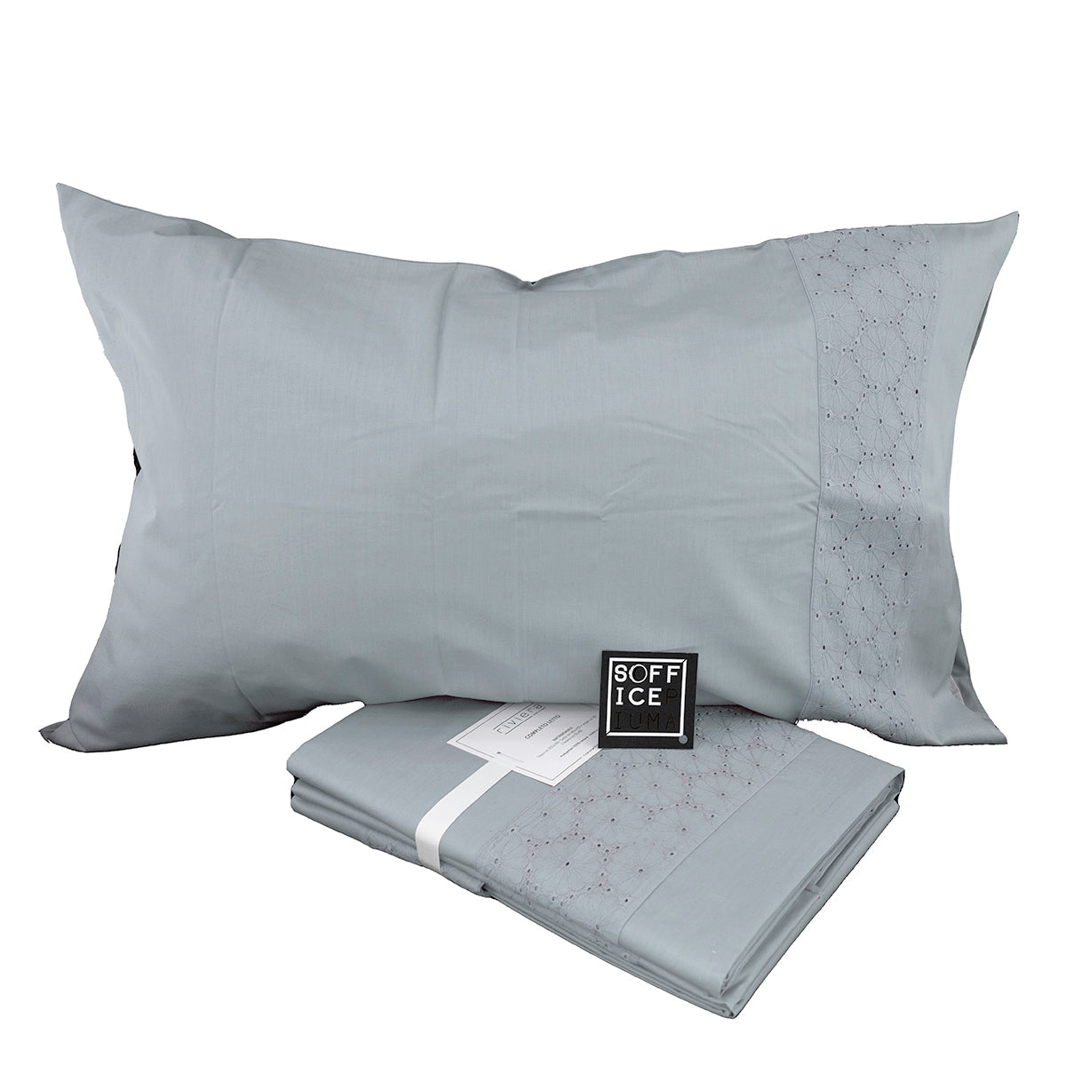 sofficepiuma riviera completo letto lenzuolo matrimoniale fantasia righe naya fronte ricamo macrame 996