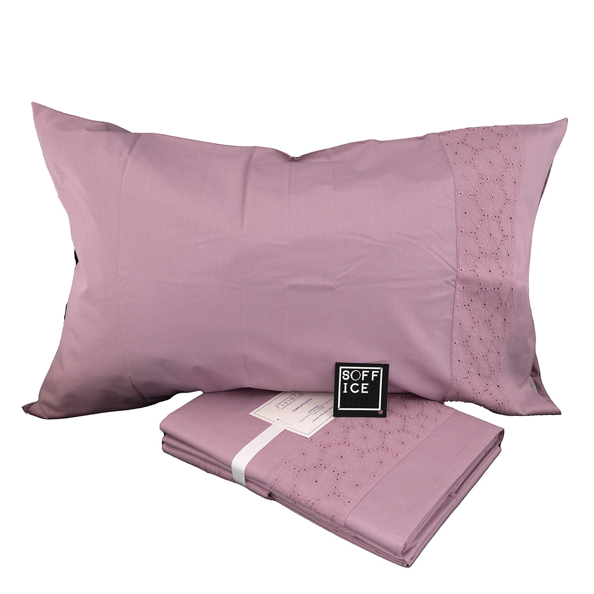 sofficepiuma riviera completo letto lenzuolo matrimoniale fantasia righe naya fronte ricamo macrame