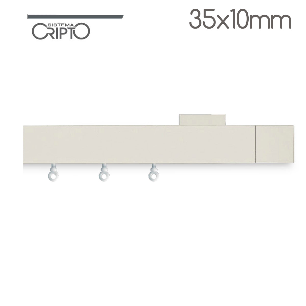 Scaglioni Binario alluminio per montaggio tende rettangolare 35 x 10 mm art. Amalia con sistema cripto