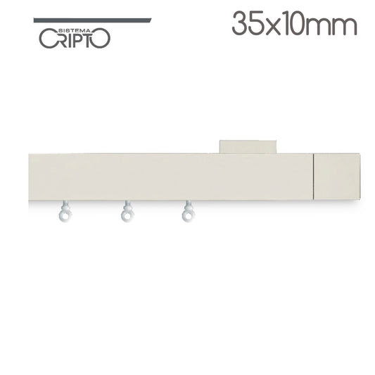Scaglioni Binario alluminio per montaggio tende rettangolare 35 x 10 mm art. Amalia con sistema cripto