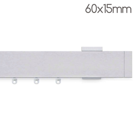 Scaglioni Binario alluminio per montaggio tende rettangolare 60 x 15 mm art. Casalia a montaggio inclinato