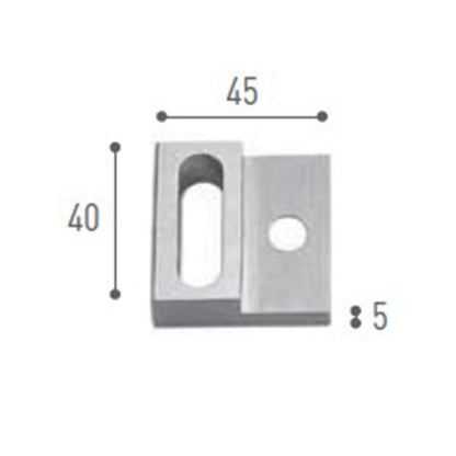 Scaglioni Binario alluminio per montaggio tende rettangolare 60 x 15 mm art. Casalia a montaggio inclinato