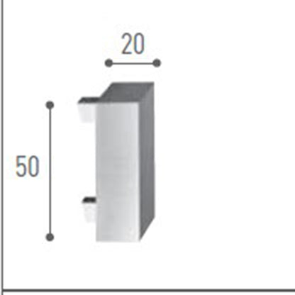 Scaglioni Binario alluminio per montaggio tende rettangolare 60 x 15 mm art. Casalia a montaggio inclinato